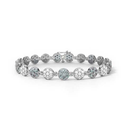 Rosecliff Tennis Diamond & Alexandrite Bracelet in 14k Gold (June) - White Gold