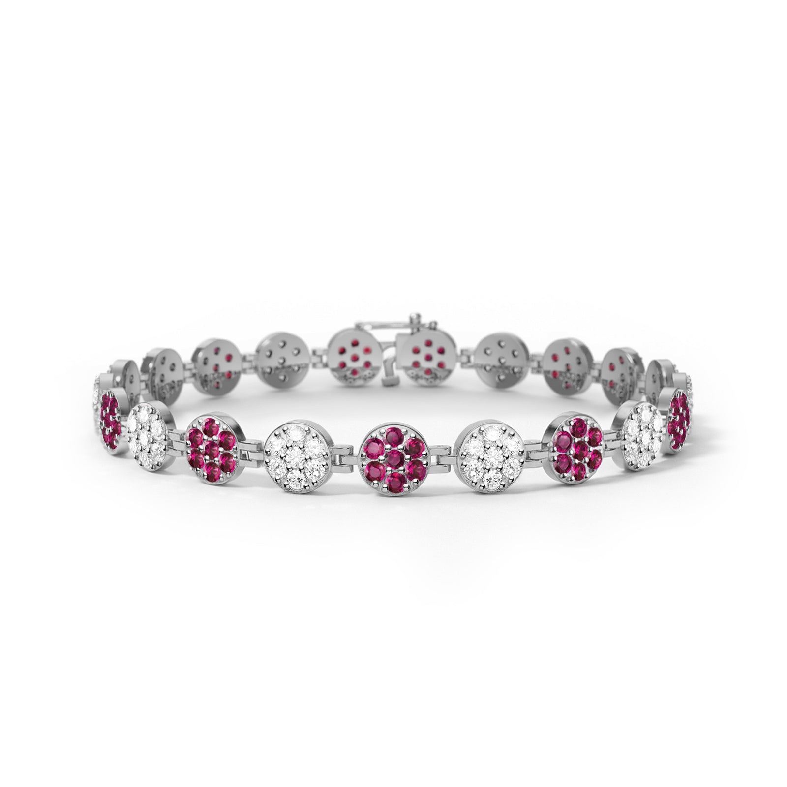 Rosecliff Tennis Diamond & Ruby Bracelet in 14k Gold (July)