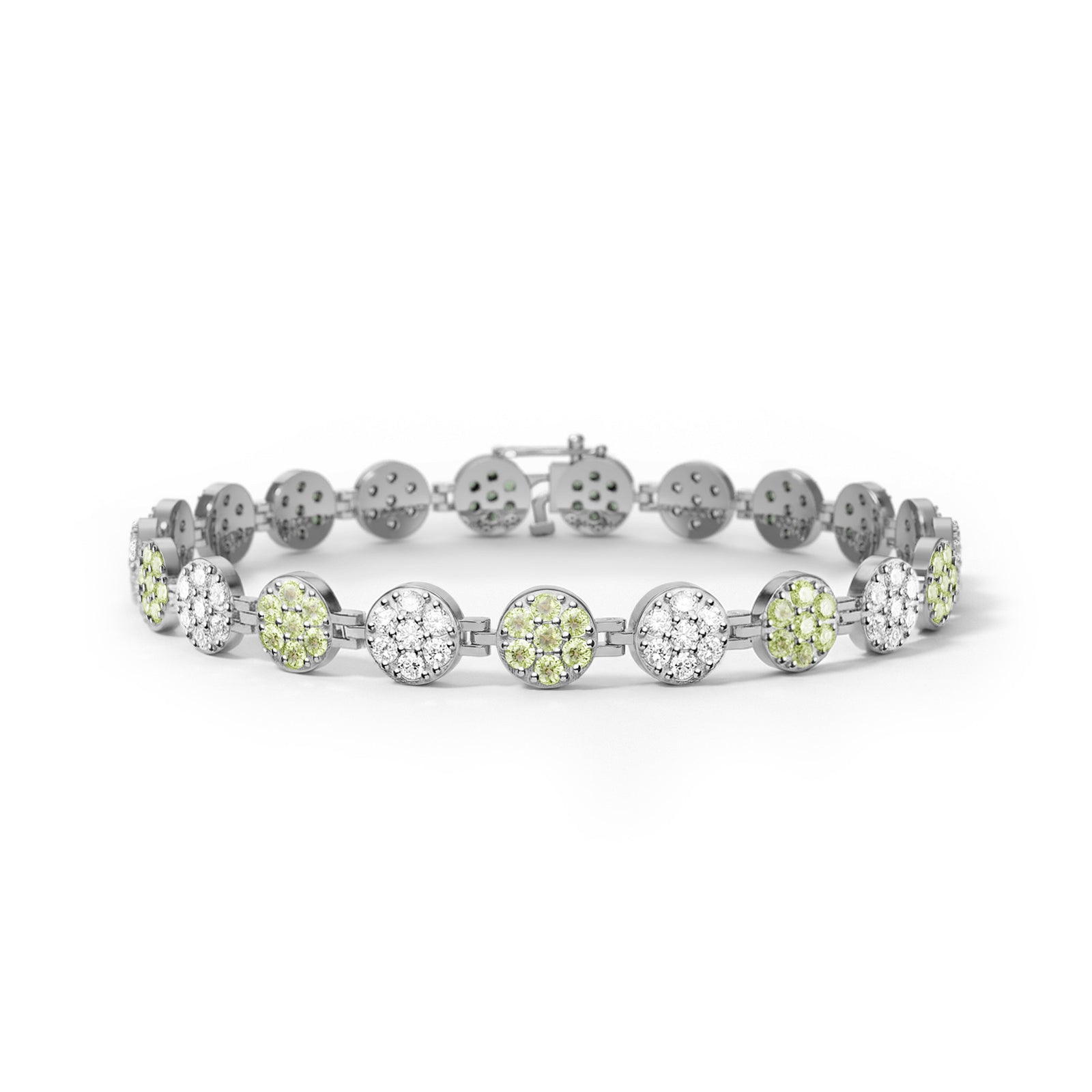 Rosecliff Tennis Diamond & Peridot Bracelet in 14k Gold (August)