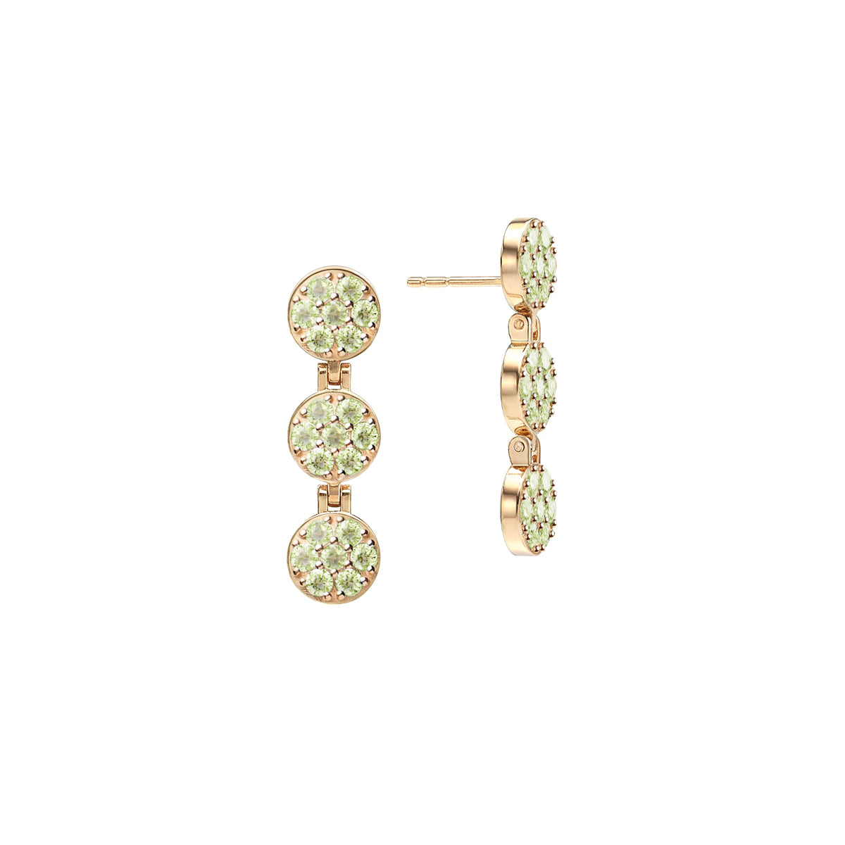 Rosecliff Peridot Drop Earrings in 14k Gold (August)
