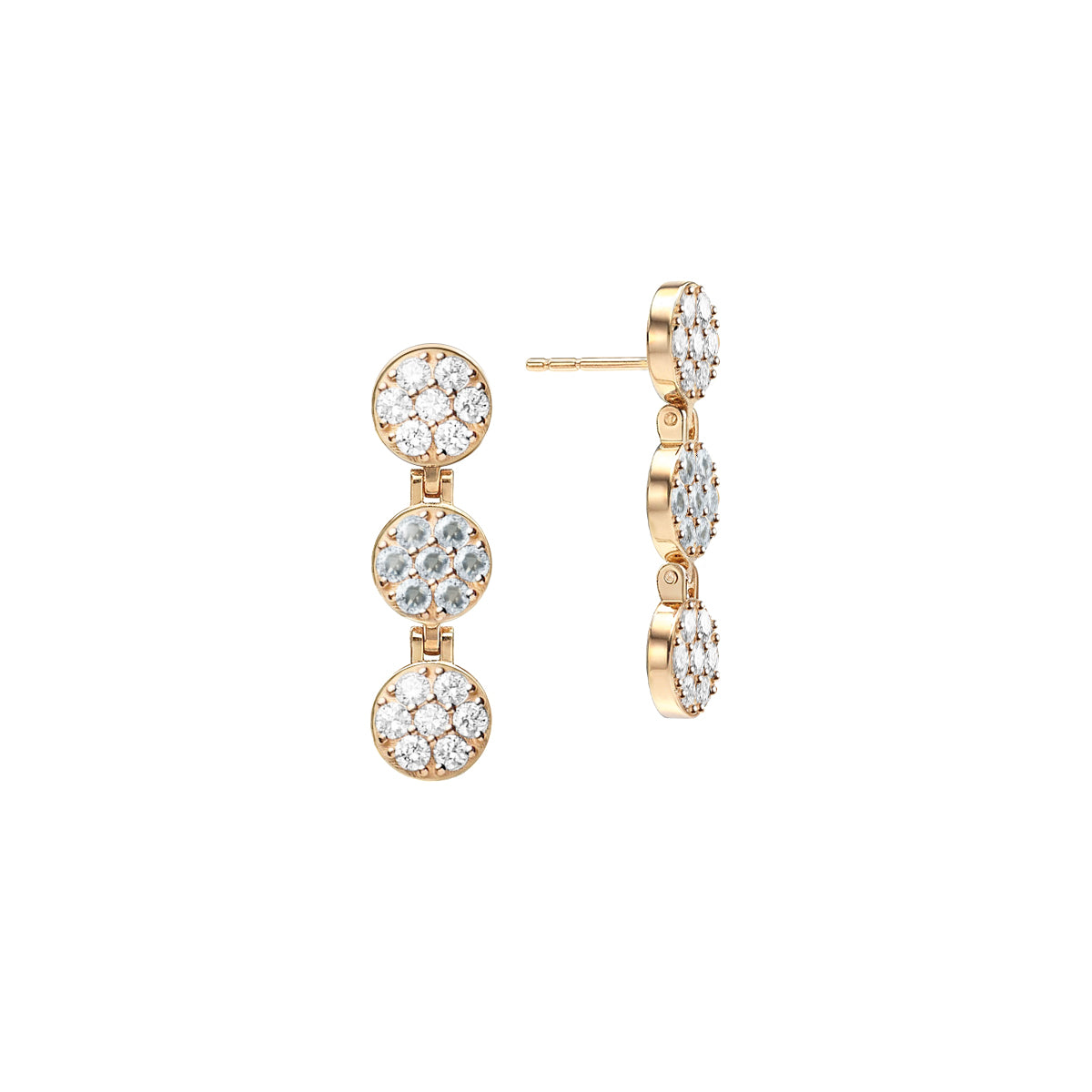 Rosecliff Diamond & Aquamarine Drop Earrings in 14k Gold (March)