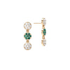 Rosecliff Diamond & Emerald Drop Earrings in 14k Gold (May)