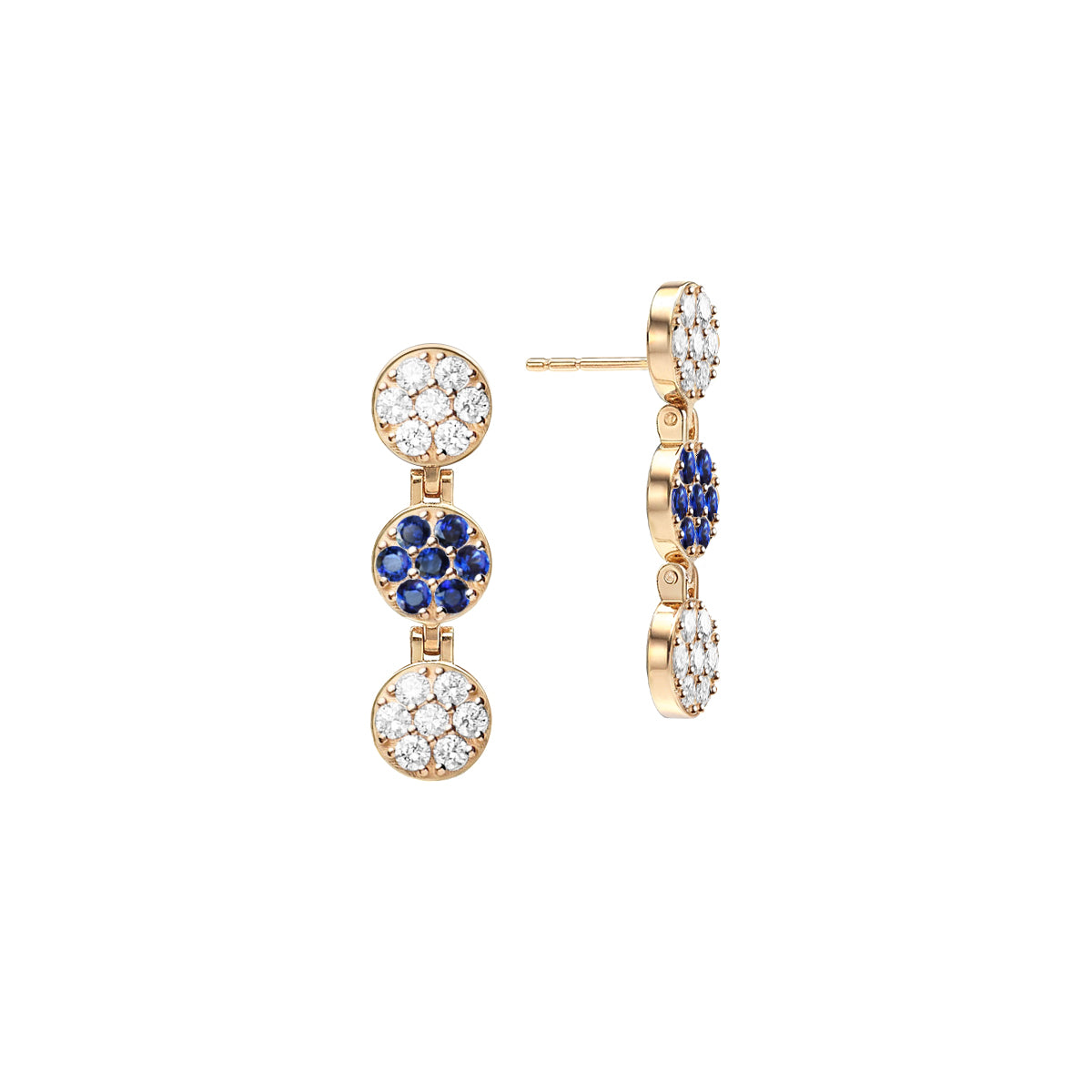Rosecliff Diamond & Sapphire Drop Earrings in 14k Gold (September)