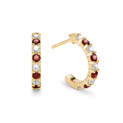 Rosecliff Diamond & Garnet Earrings in 14k Gold (January)