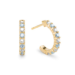 Rosecliff Diamond & Nantucket Blue Topaz Earrings in 14k Gold (December)