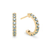 Rosecliff huggie earrings in 14k yellow gold featuring nine 2mm faceted round cut prong set alexandrites - front view