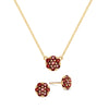 Rosecliff Garnet Mini Necklace and Stud Earrings Set in 14k Gold (January)