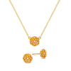 Rosecliff Citrine Mini Necklace and Stud Earrings Set in 14k Gold (November)