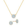 Rosecliff Nantucket Blue Topaz Mini Necklace and Stud Earrings Set in 14k Gold (December)