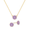 Rosecliff Amethyst Mini Necklace and Stud Earrings Set in 14k Gold (February)