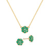 Rosecliff Emerald Mini Necklace and Stud Earrings Set in 14k Gold (May)