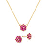 Rosecliff Ruby Mini Necklace and Stud Earrings Set in 14k Gold (July)