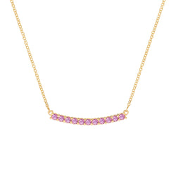 Rosecliff Pink Sapphire Bar Necklace in 14k Gold (October)