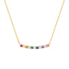 Rainbow Rosecliff Bar Necklace with Diamonds in 14k Gold