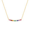 Rainbow Rosecliff Bar Necklace in 14k Gold