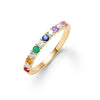 Rainbow Rosecliff Stackable Ring with Diamonds in 14k Gold