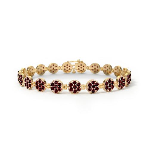 Rosecliff Tennis Garnet Bracelet in 14k Gold (January)
