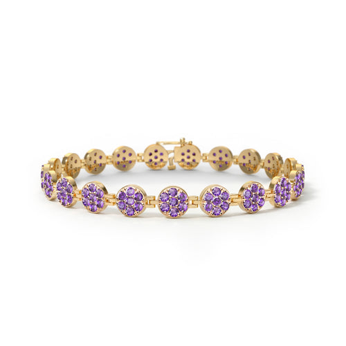 Rosecliff Tennis Amethyst Bracelet in 14k Gold (February)