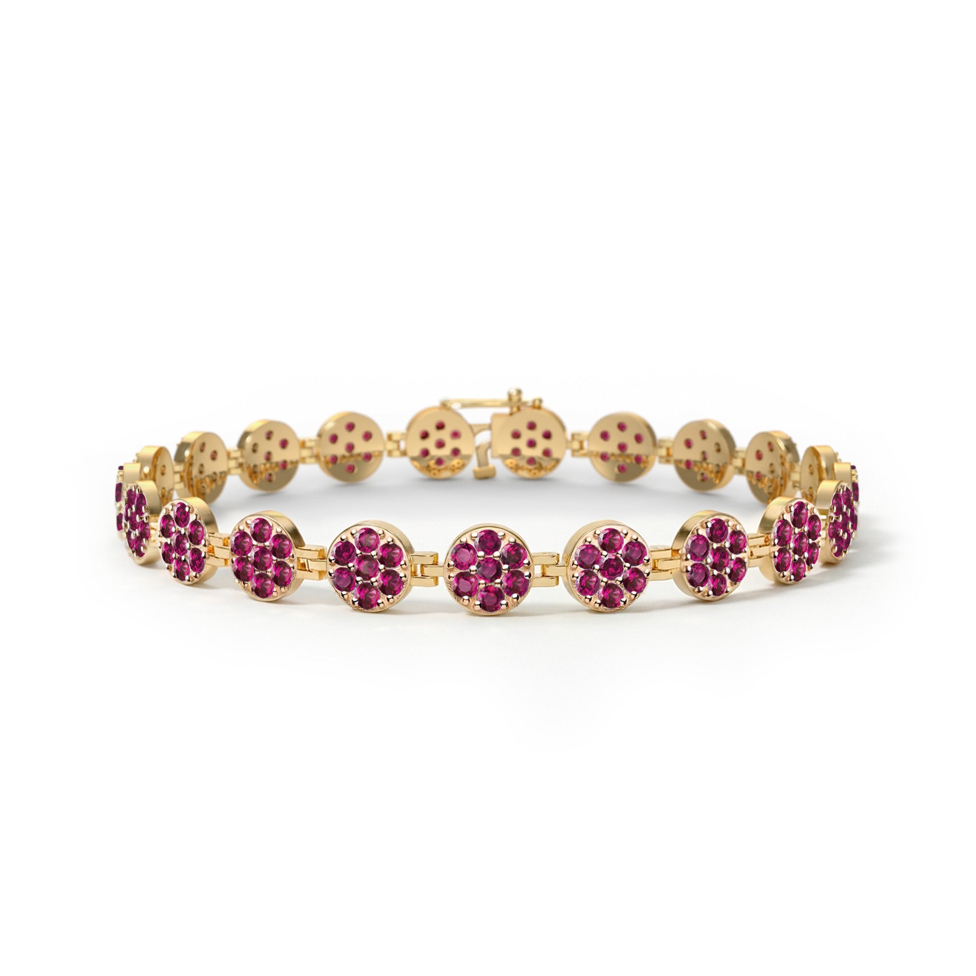 Cliff Ruby Rosecliff Tennis Ruby Bracelet in 14k Gold (July)