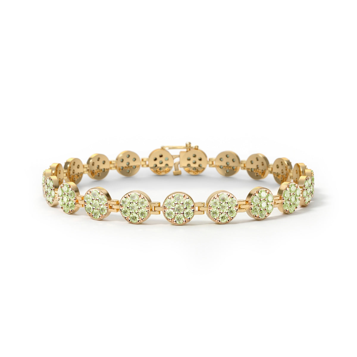 Rosecliff Tennis Peridot Bracelet in 14k Gold (August)