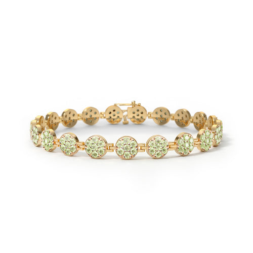 Rosecliff Tennis Peridot Bracelet in 14k Gold (August)