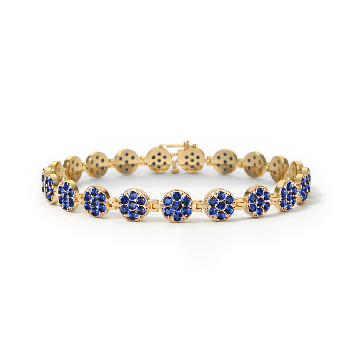 Rosecliff Tennis Sapphire Bracelet in 14k Gold (September)