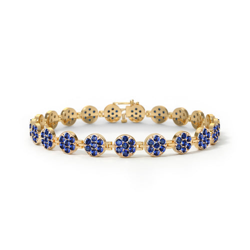 Rosecliff Tennis Sapphire Bracelet in 14k Gold (September)