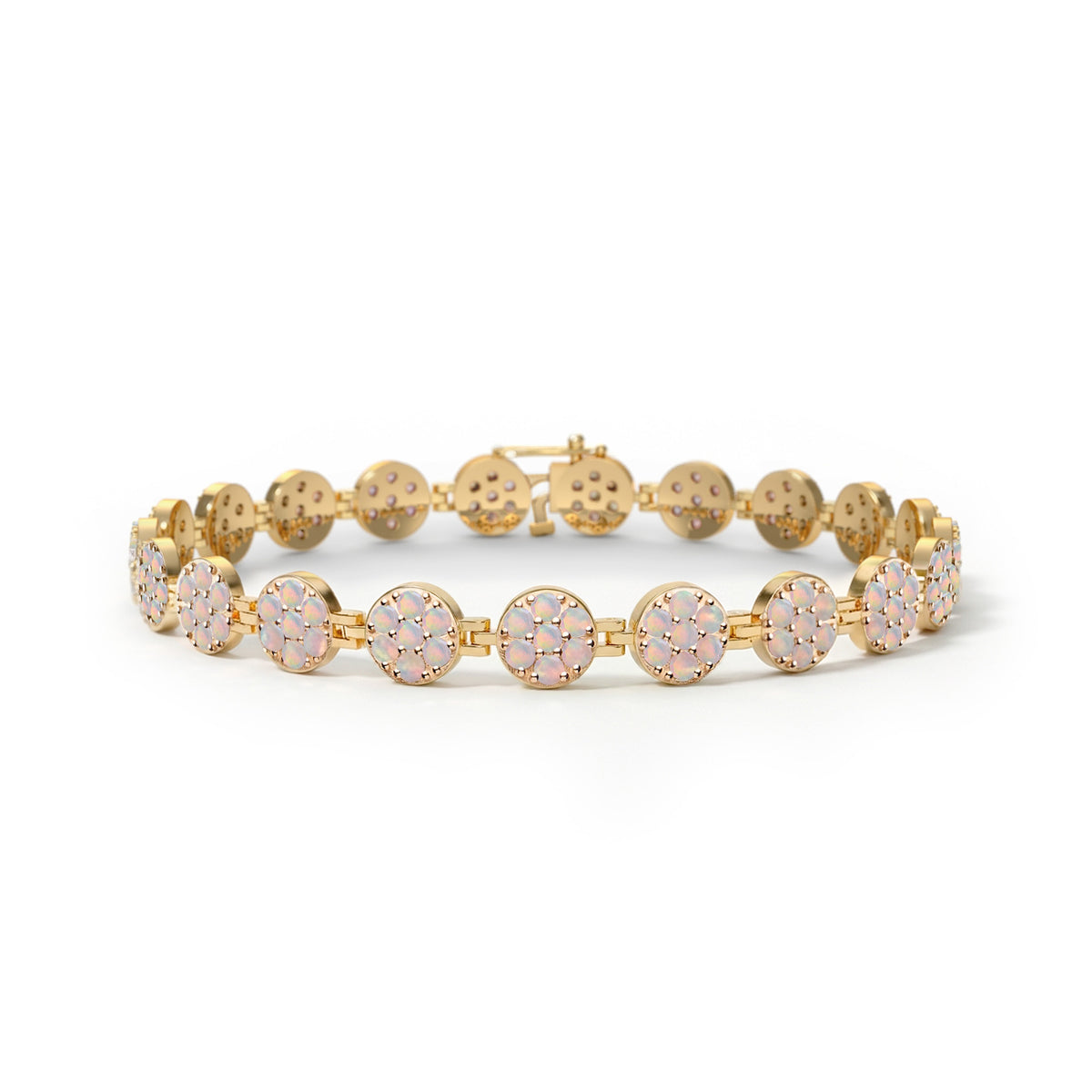 Rosecliff Tennis Opal Bracelet in 14k Gold (October)