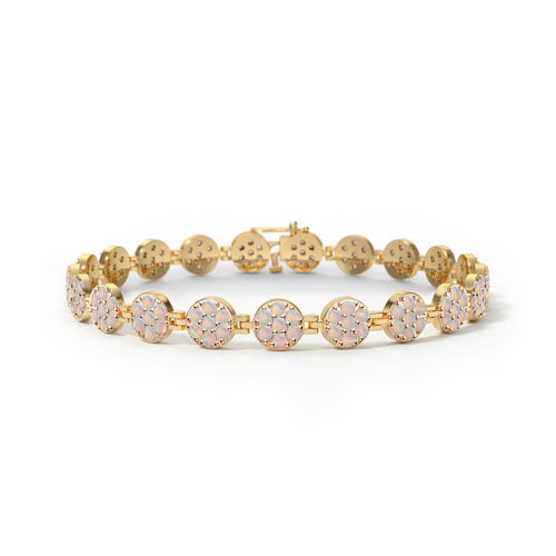 Rosecliff Tennis Opal Bracelet in 14k Gold (October)