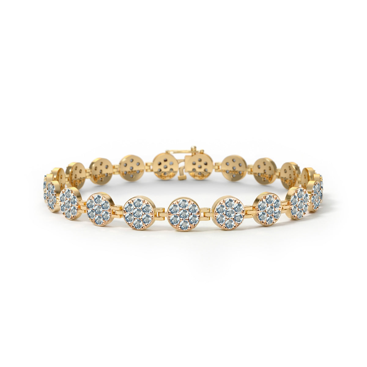 Rosecliff Tennis Nantucket Blue Topaz Bracelet in 14k Gold (December)