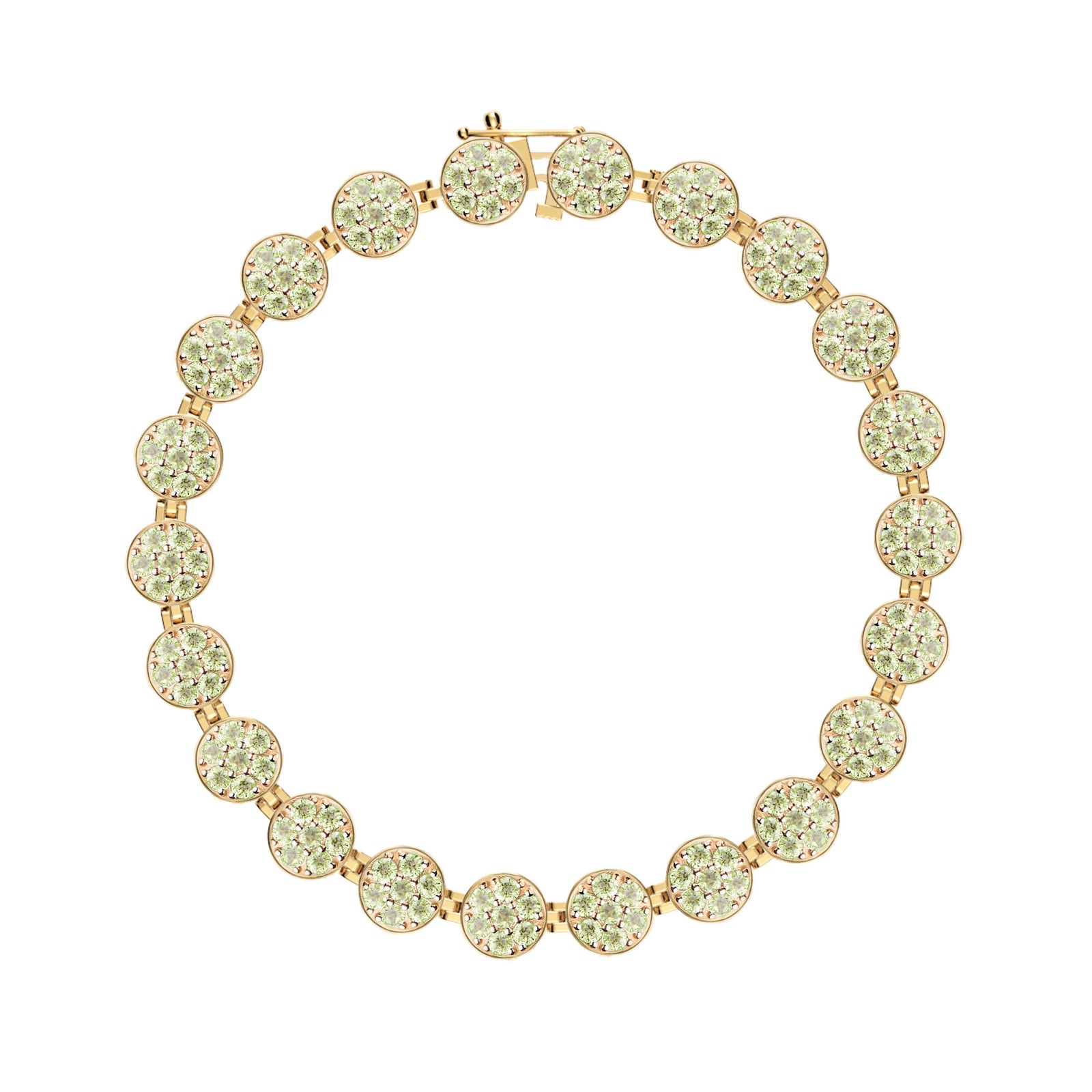 Rosecliff Tennis Peridot Bracelet in 14k Gold (August)