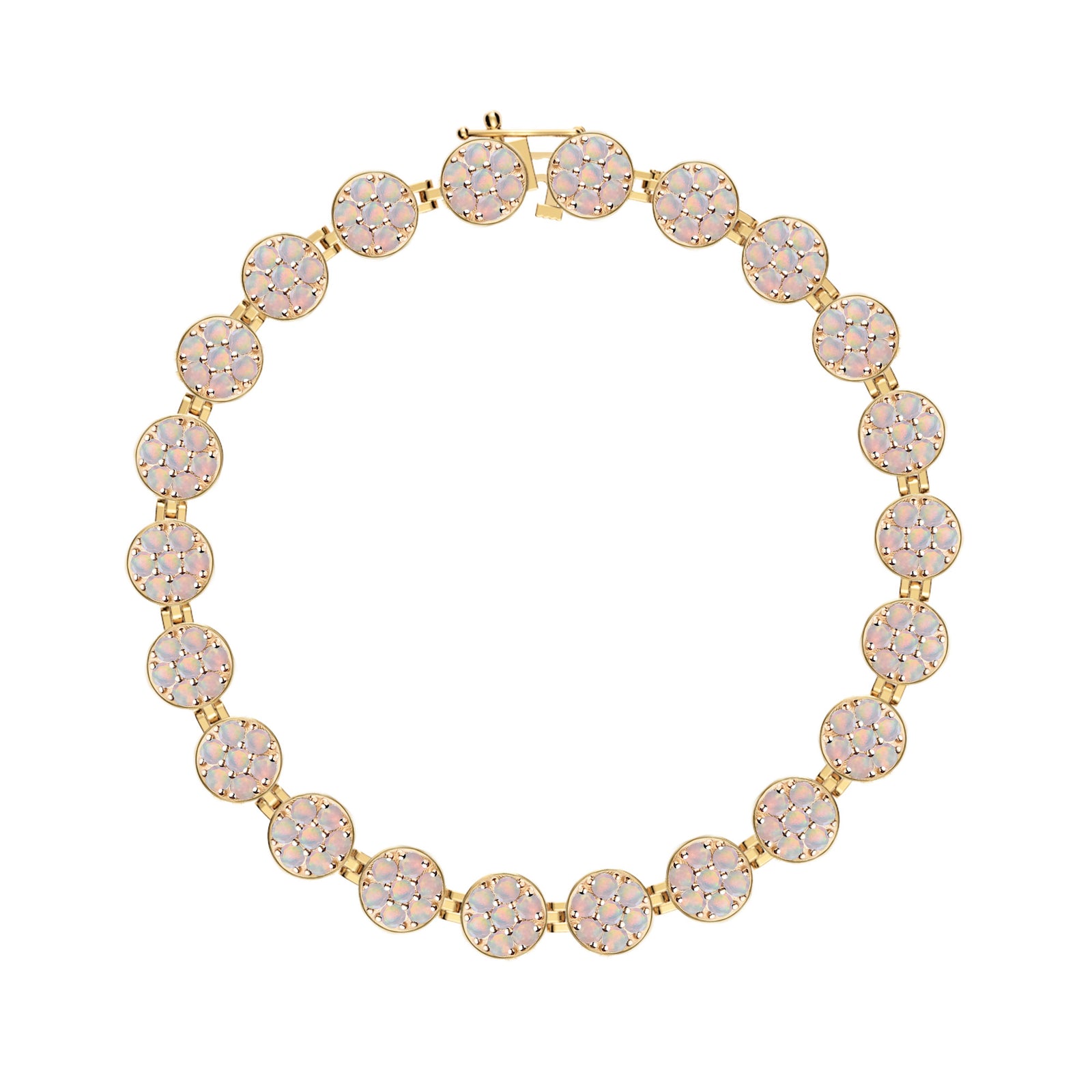Rosecliff Tennis Opal Bracelet in 14k Gold (October)