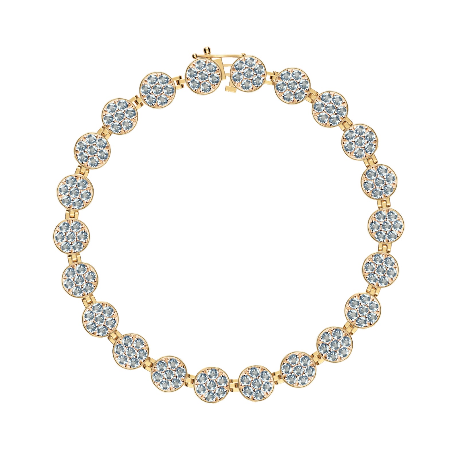 Rosecliff Tennis Nantucket Blue Topaz Bracelet in 14k Gold (December)
