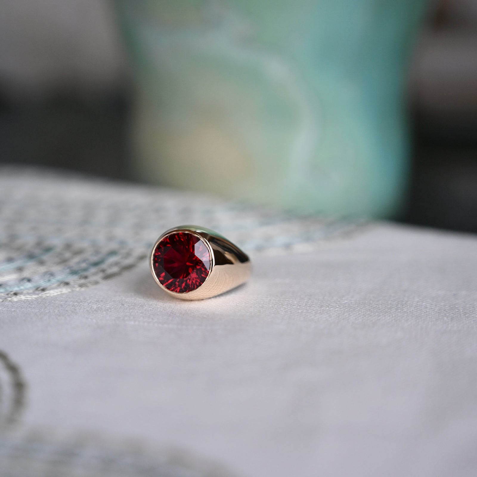 Jamestown Ruby Ring in 14k Gold (July)