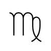 Illustration of a large, bolded Virgo symbol.