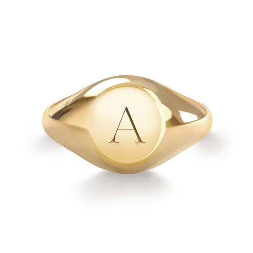 Signet Letter Ring in 14k Gold