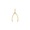 Small Wishbone Birthstone Pendant in 14K Gold
