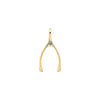 Small Alexandrite Wishbone Pendant in Solid 14k Gold (June)
