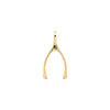 Small Peridot Wishbone Pendant in Solid 14k Gold (August)