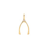 Small Opal Wishbone Pendant in Solid 14k Gold (October)