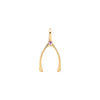 Small Pink Sapphire Wishbone Pendant in Solid 14k Gold (October)