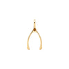 Small Citrine Wishbone Pendant in Solid 14k Gold (November)