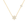 Personalized Diamond Star of David & Birthstone Necklace in 14k Gold