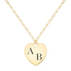 Engravable Large Flat Heart Pendant with Adelaide Mini Chain in 14k Gold