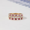Rosecliff Diamond & Pink Sapphire Stackable Ring in 14k Gold (October)