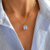 The Vault: Warren Rainbow Moonstone Pendant, White Gold