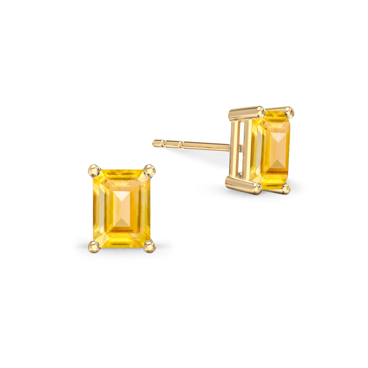 Warren Citrine Stud Earrings in 14k Gold (November)