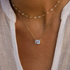 Warren Aquamarine Necklace on Adelaide Mini Chain in 14k Gold (March)