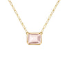 Warren Blush Sapphire Necklace on Adelaide Mini Chain in 14k Gold (October)