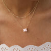 Warren Blush Sapphire Necklace on Adelaide Mini Chain in 14k Gold (October)